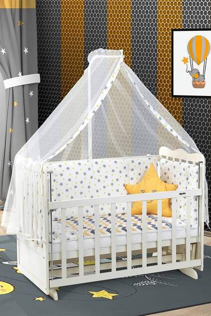 Krem  Anne Yanı Beşik Karyola Krem  Anne Yanı Beşik Karyola