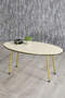 Nesting Table And Center Table Ellipse Set Double Gold Bendir Metal