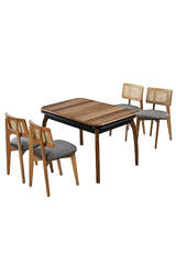 Asia Walnut Table And Chair Set FRL1019