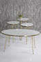 Nesting Table And Center Table Ellipse Set Double Gold Efes Metal