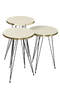 Nesting Table And Center Table Ellipse Set Black Wire Leg Double Gold Bendir