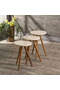 Nesting Table 3 Pcs Wooden Turned Leg Cream