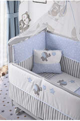 Gray Mother's Side Crib Blue