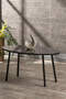 Nesting Table And Center Table Set Metal Ellipse Black Marble Pattern