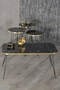 Nesting Table And Center Table Kr Set Black Metal Leg Double Gold Bendir