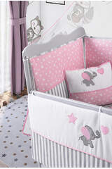 Gray Mother's Side Crib Pink