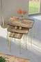 Nesting Table Square Double Gold Walnut Wire