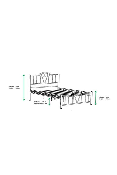 Orkide Metal Bed Frame 150x200 ARM106 White