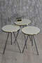 Black Metal Leg Double Gold Cream Nesting Table And Center Table Set