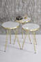 Nesting Table And Center Table Ellipse Gold Metal Leg Gold Bendir Set