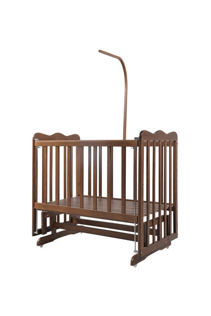 Walnut Mother's Side Crib Pink