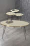 Nesting Table And Center Table Ellipse Set Black Wire Leg Double Gold Bendir