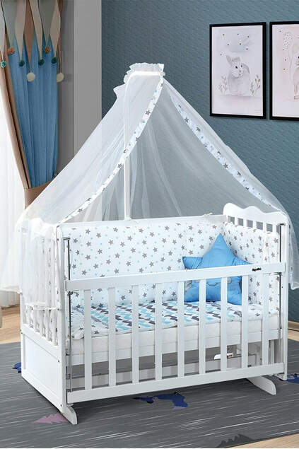 White Mother's Side Crib Bedstead