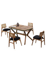 Set Tavolo E Sedie Benjamin Noce FRL1016