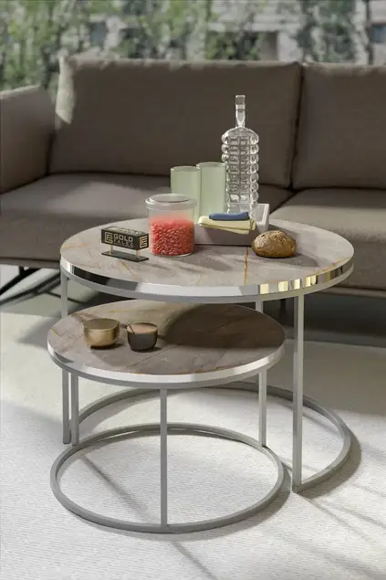 Coffee Table Double Silver Luxury Special