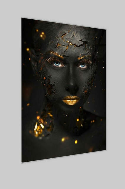 Dark and Gold Glass Painting