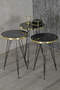 Nesting Table Black Wire Leg Gold White