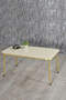 Center Table Cream Cr Metal Leg Gold