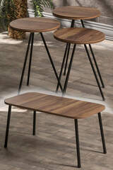 Nesting Table And Center Table Set Kr Metal Walnut