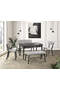 Vegas Black Marble Table & Ceyda Black Bench Set HDR1275