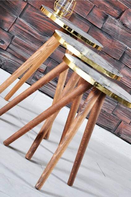 Nesting Table Wooden Turned Leg Walnut Cr Nesting Table Wooden Turned Leg Walnut Cr