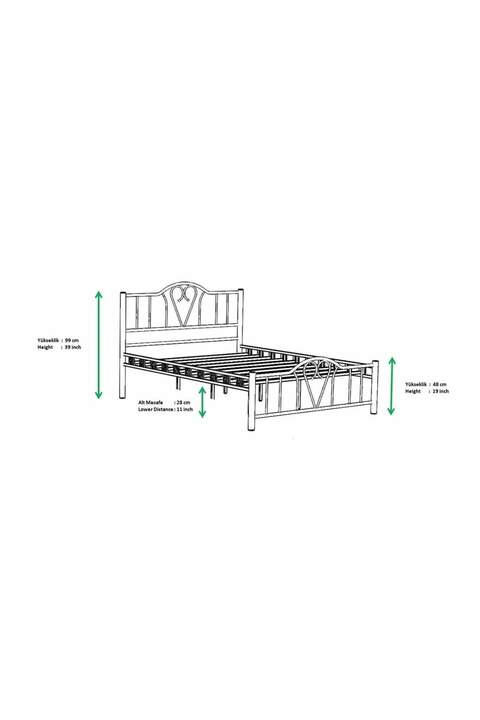 Orkide Metal Bed Frame 150x200 ARM106 Cream