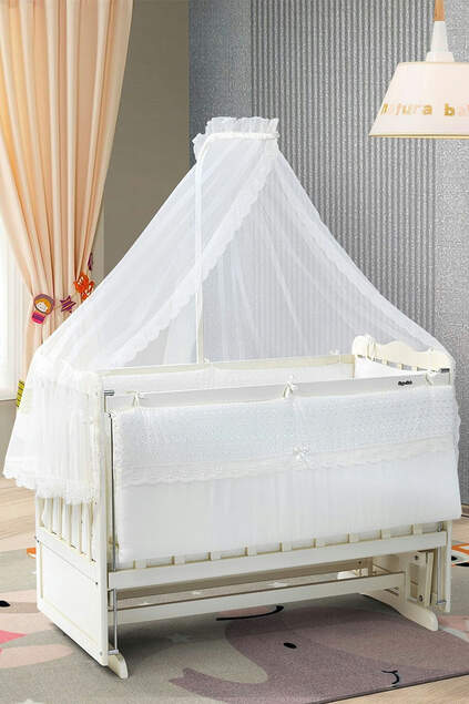 White Mother's Side Crib Bedstead