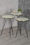 Tavolo impilabile e tavolo centrale Ellipse Set Black Wire Leg Double Gold Cream