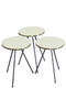 Black Metal Leg Double Gold Cream Nesting Table And Center Table Set