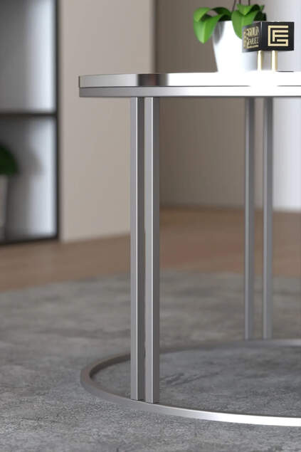 Middle Coffee Table Single Silver Luxury Special