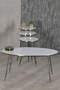 Nesting Table And Center Table Ellipse Set Black Wire Leg Double Gold Efes