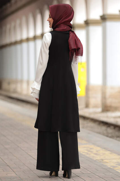 Merve Vest Suit Black