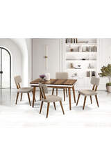 Hera Nussbaum Tisch & Derin Stuhl Set HDR1225