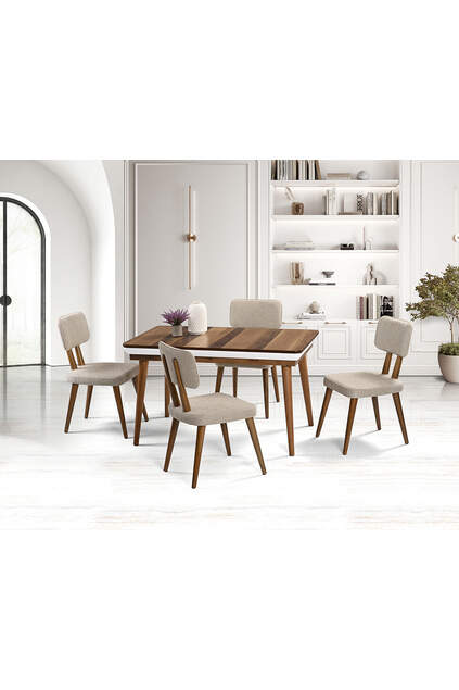 Hera Nussbaum Tisch & Derin Stuhl Set HDR1225
