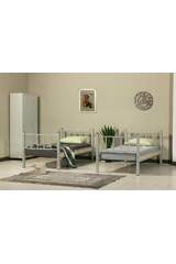 Letto a Castello in Metallo 90x200 ARM034 Grigio
