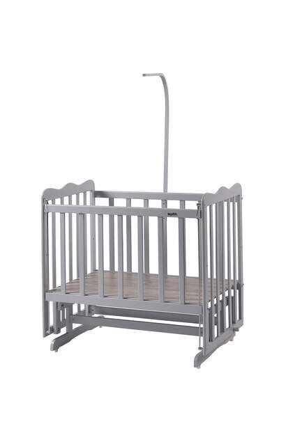 Gray Mother's Side Crib Pink