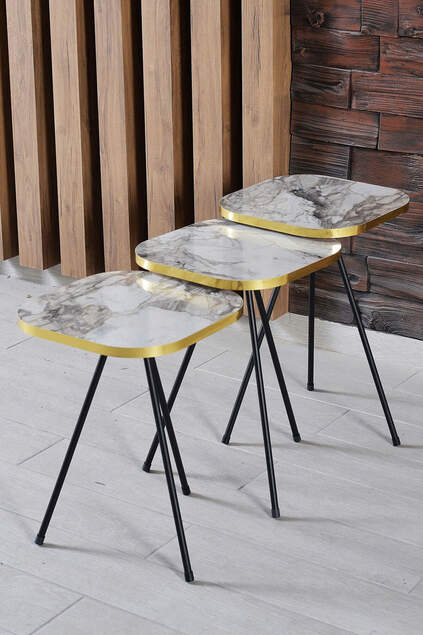 Gold Black Leg Nesting Table