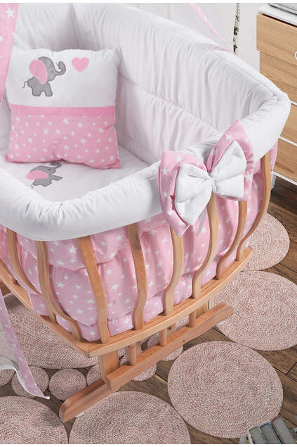 Natural Basket Crib Pink