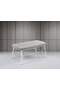 Vegas White Marble Table & Gozde White Bench Set HDR1274