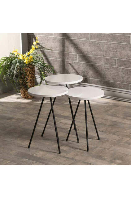 Nesting Table 3 Pcs Metal Leg White