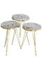 Nesting Table And Center Table Ellipse Set Gold Cream Wire