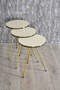 Nesting Table And Center Table Ellipse Set Double Gold Bendir Metal