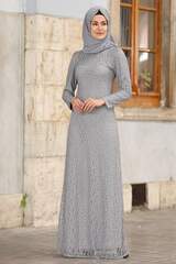 Lace Dress Gray