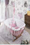 Walnut Basket Crib Pink