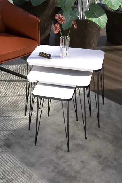 Schwarzer Draht Silber Quadratisch Zigon Couchtisch