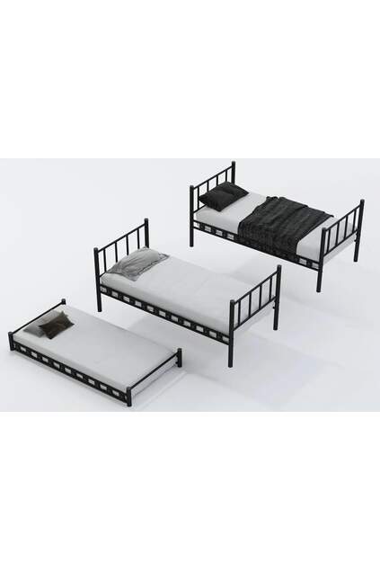 Lily Bunk Bed With Trundle 90x200 ARM038 Black Lily Bunk Bed With Trundle 90x200 ARM038 Black