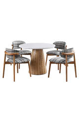 Marseille Weißer Runder Tisch & Stuhl Set FRL1008