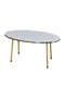 Nesting Table And Center Table Ellipse Set Double Gold White Wire