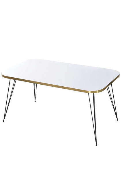 Center Table Kr Black Wire Leg Gold White