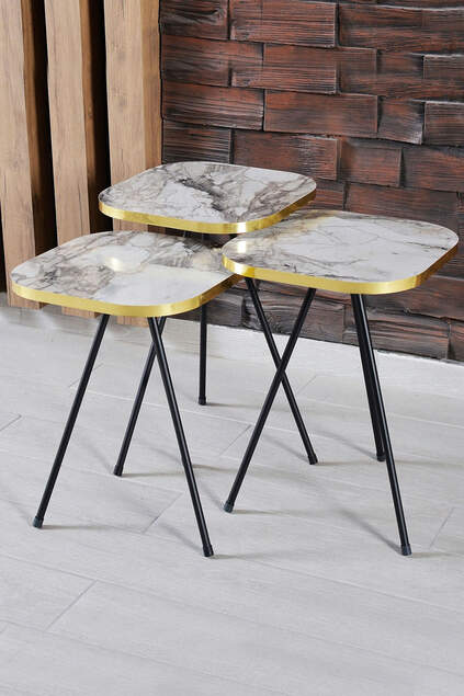 Gold Black Leg Nesting Table
